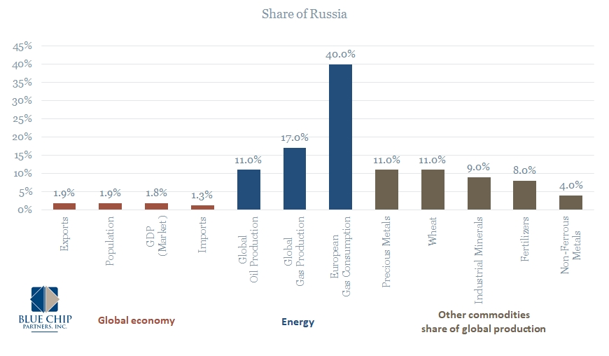 Share of Russia in Energy Sector 2022
